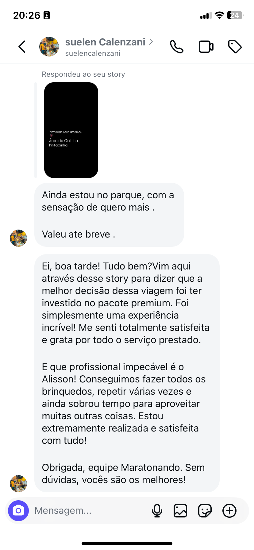 Depoimento de cliente