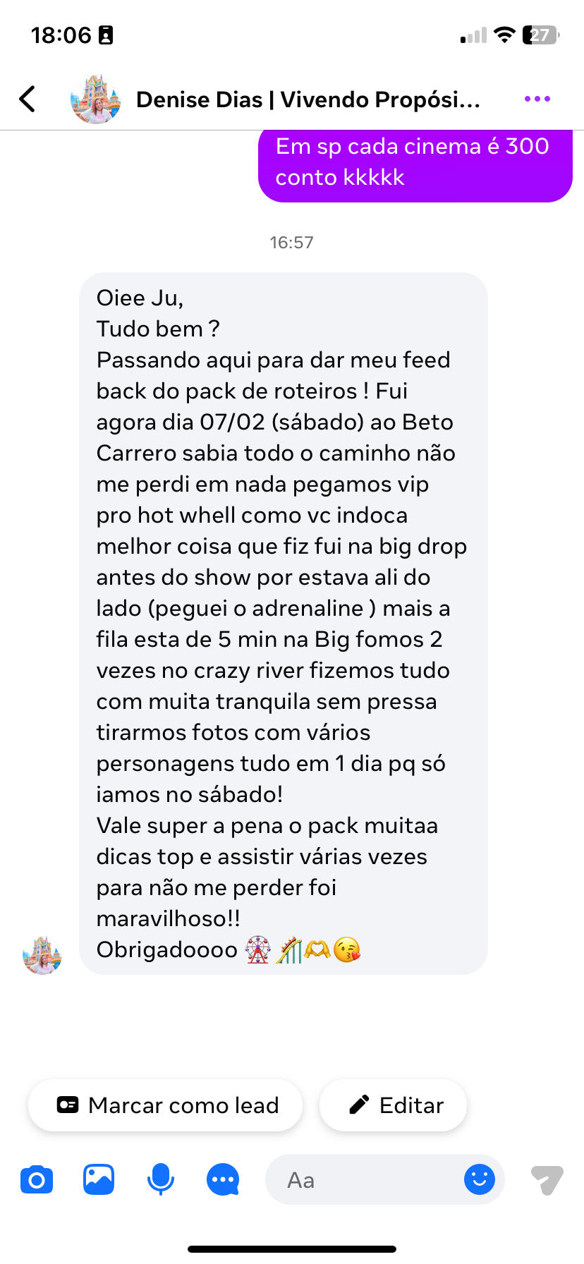 Depoimento de cliente